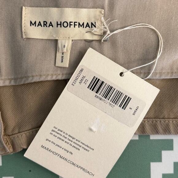 Mara Hoffman Tan Denim Amal Crop Tank Top Organic Cotton Zip Back Size 8 NWT - Picture 7 of 8